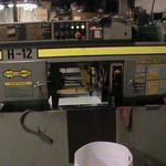 Our saw is a Hyd-Mech automatic cut-off saw. We are able to cut 12" diameter materials.